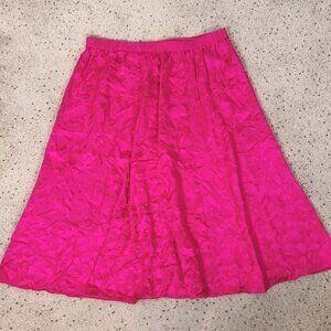 Vintage Papell Too Hot Pink 100% Silk A-line Midi Skirt Size 20 Women's